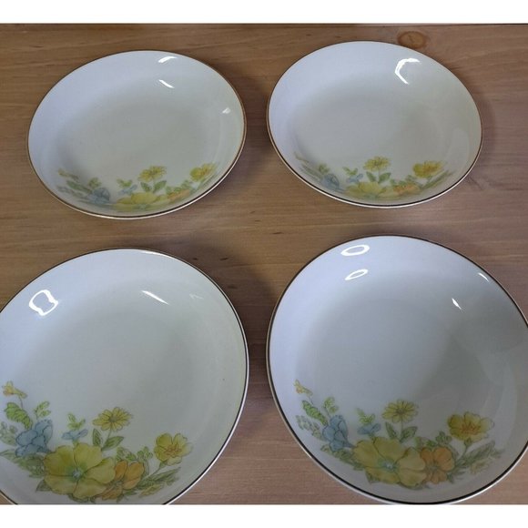 COPY - Vintage Ekco International Spring Bouquet Fine China Dessert Bowls - Picture 3 of 6